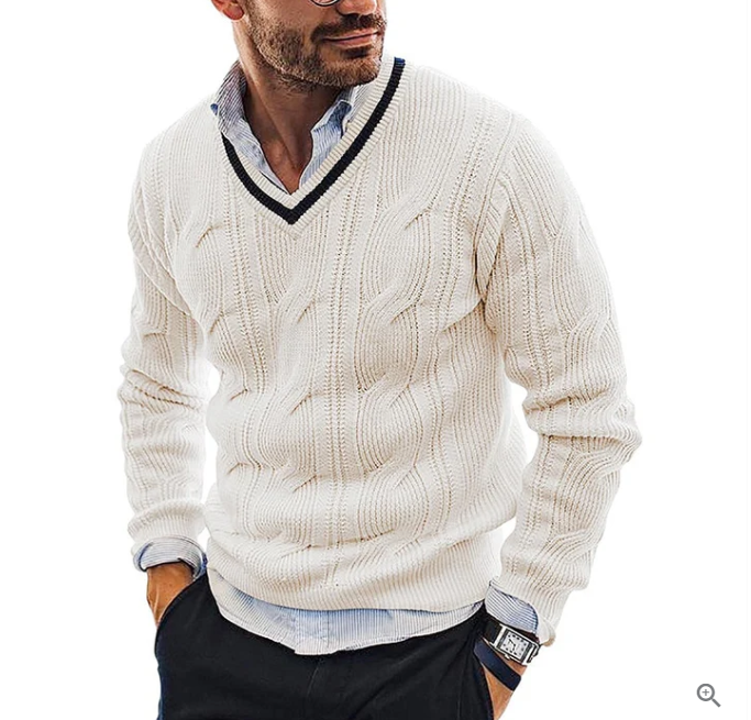 El Luca - V-Hals Slim Fit Sweater