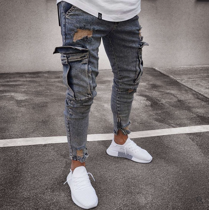 El Rastro - Destroyed Denim Cargo Broek voor een Stoere Streetwear Look