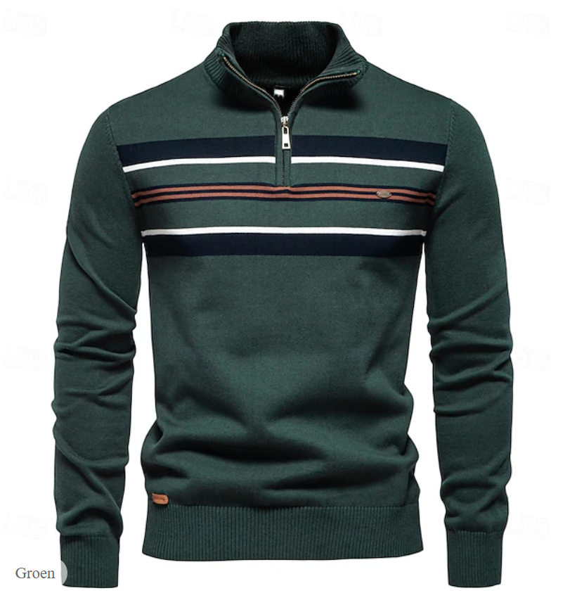 El Suave Cuello Alto – Katoenen Mock Neck Trui voor Heren