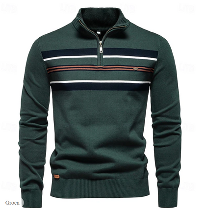 El Suave Cuello Alto – Katoenen Mock Neck Trui voor Heren