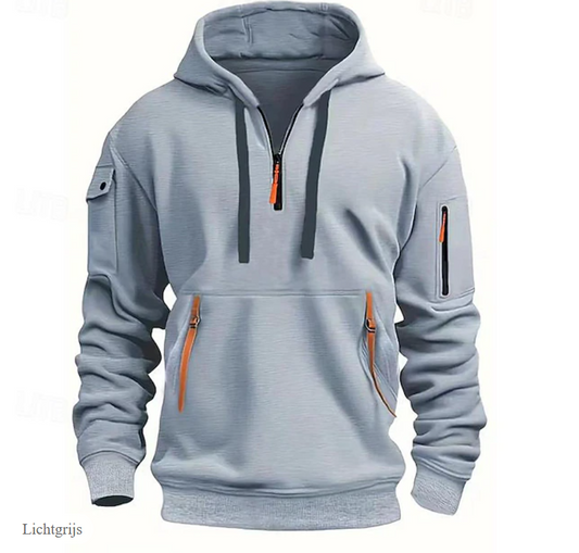 El Deportivo Casual – Stijlvolle Hoodie met Kwartrits voor Heren