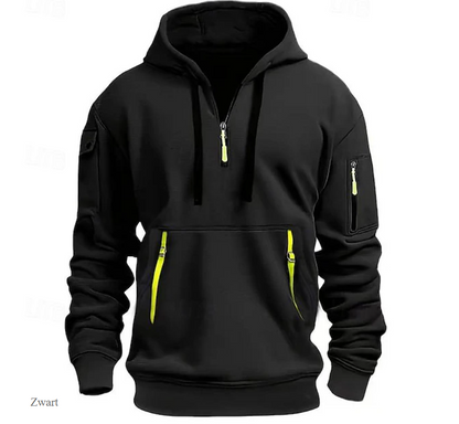 El Deportivo Casual – Stijlvolle Hoodie met Kwartrits voor Heren