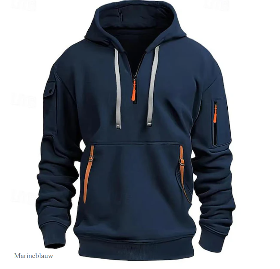 El Deportivo Casual – Stijlvolle Hoodie met Kwartrits voor Heren