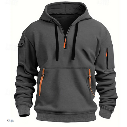 El Deportivo Casual – Stijlvolle Hoodie met Kwartrits voor Heren