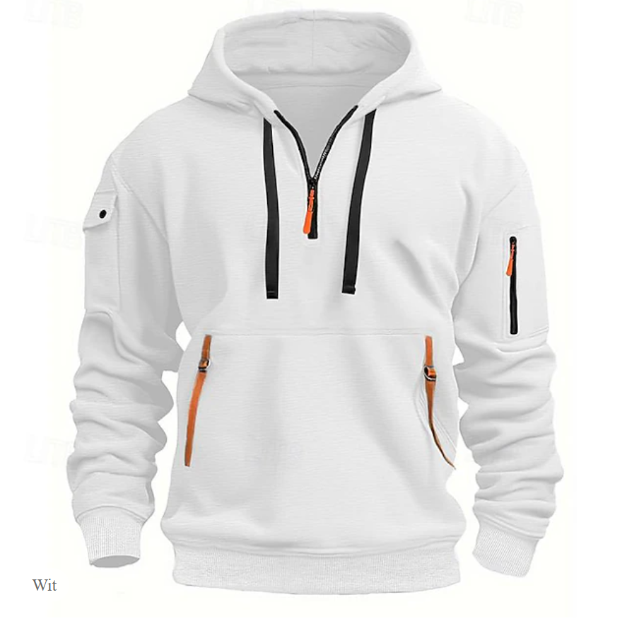 El Deportivo Casual – Stijlvolle Hoodie met Kwartrits voor Heren