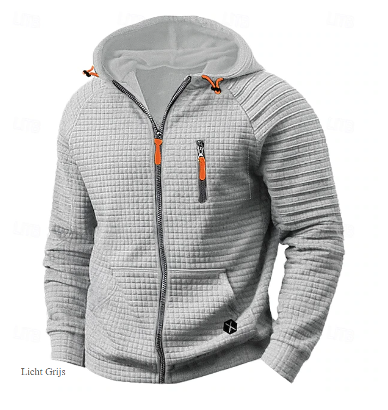 El Tactical Comfort – Wafel Hoodie met Capuchon en Rits voor Heren