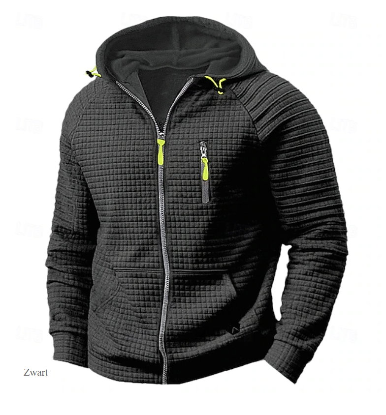 El Tactical Comfort – Wafel Hoodie met Capuchon en Rits voor Heren