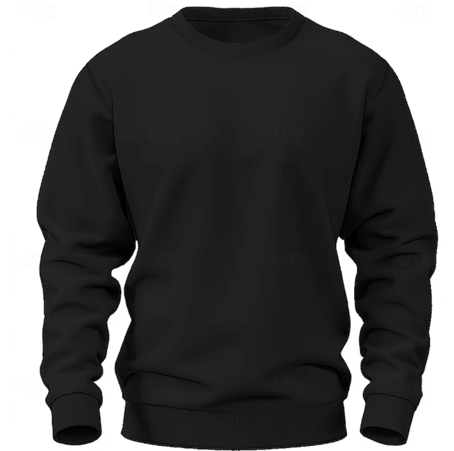 El Básico Negro – Effen Zwart Sweatshirt met Ronde Hals voor Heren