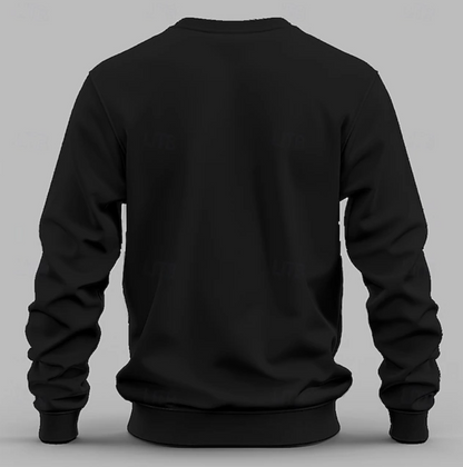 El Básico Negro – Effen Zwart Sweatshirt met Ronde Hals voor Heren