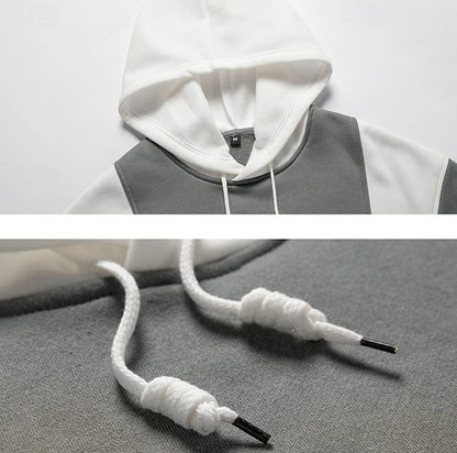 El Grigio Activo – Kleurenblok Hoodie met Capuchon voor Heren