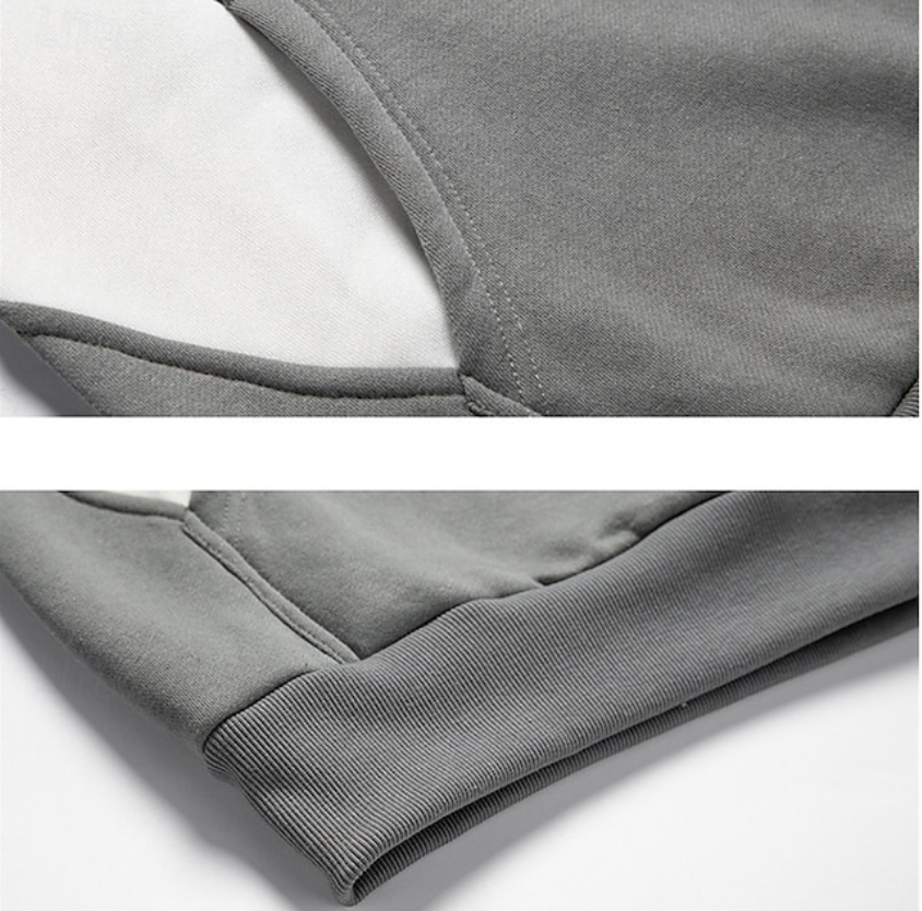 El Grigio Activo – Kleurenblok Hoodie met Capuchon voor Heren