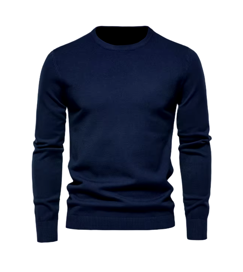 El Calido - Warme Slim Fit Wintertrui voor Heren met Effen Kleur en Comfortabele O-Hals