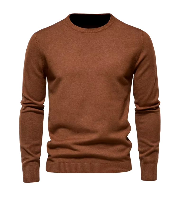 El Calido - Warme Slim Fit Wintertrui voor Heren met Effen Kleur en Comfortabele O-Hals