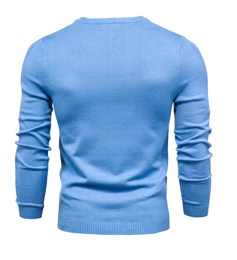 El Calido - Warme Slim Fit Wintertrui voor Heren met Effen Kleur en Comfortabele O-Hals