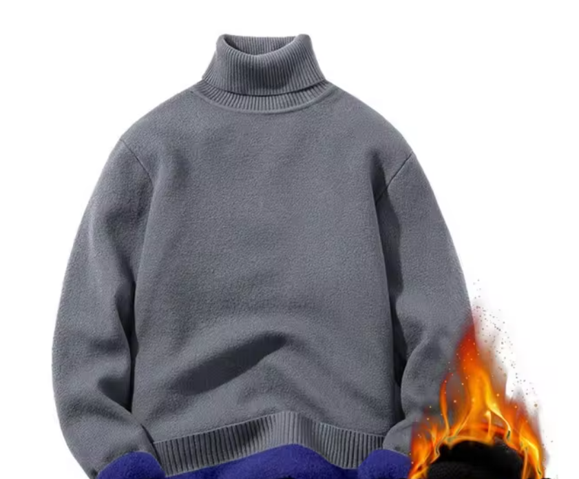 El Frío - Verdikte Fleece Trui met Hoge Kraag voor Heren, Warm en Casual voor de Winter