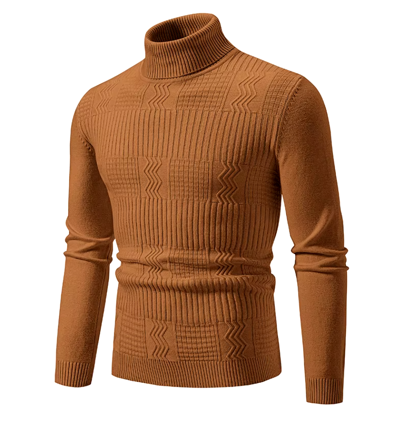 El Moderno - Slim Fit Gebreide Coltrui voor Heren, Stijlvolle Effen Kleur voor Herfst en Winter