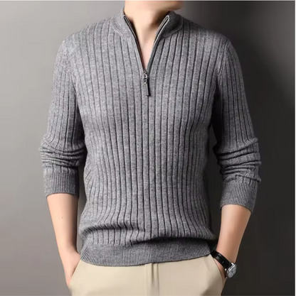 El Cuarto - Slim Fit Kwart Coltrui voor Heren, Casual Gebreide Sweater voor de Winter