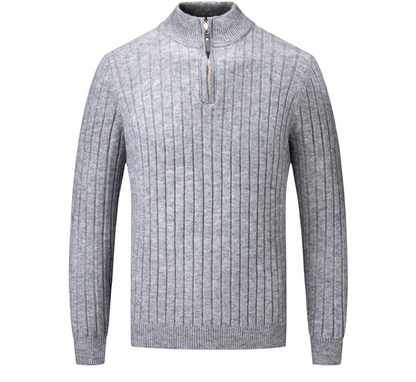 El Versátil - Lichtgewicht Quarter Zip Sweater voor Heren, Gebreide Coltrui met Revers