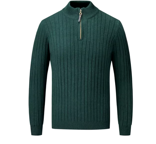 El Versátil - Lichtgewicht Quarter Zip Sweater voor Heren, Gebreide Coltrui met Revers