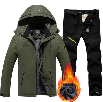 El Montaña - Waterdicht Winterpak voor Heren, Fleece Sneeuwjas en Gratis Broek - Set voor Outdoor Snowboarden