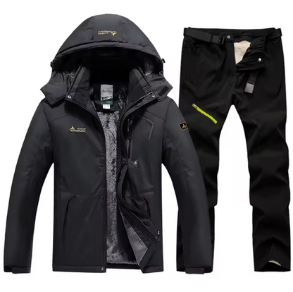 El Montaña - Waterdicht Winterpak voor Heren, Fleece Sneeuwjas en Gratis Broek - Set voor Outdoor Snowboarden