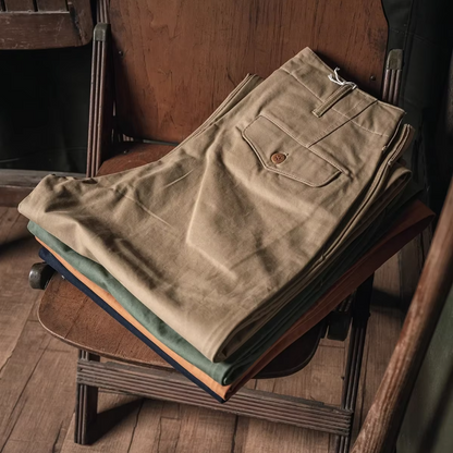 El Oficial - 1944 USMC Officier Chino Broek voor Heren, Militaire Stijl