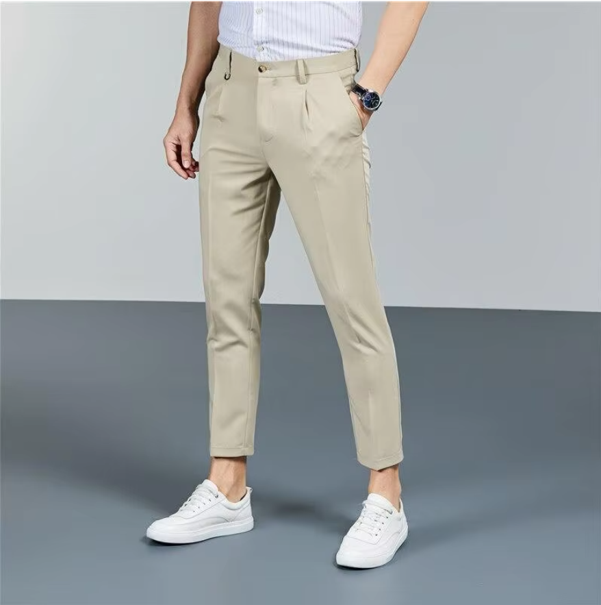 El Negocio - Slanke Enkellange Chino Broek voor Heren, Casual en Zakelijk