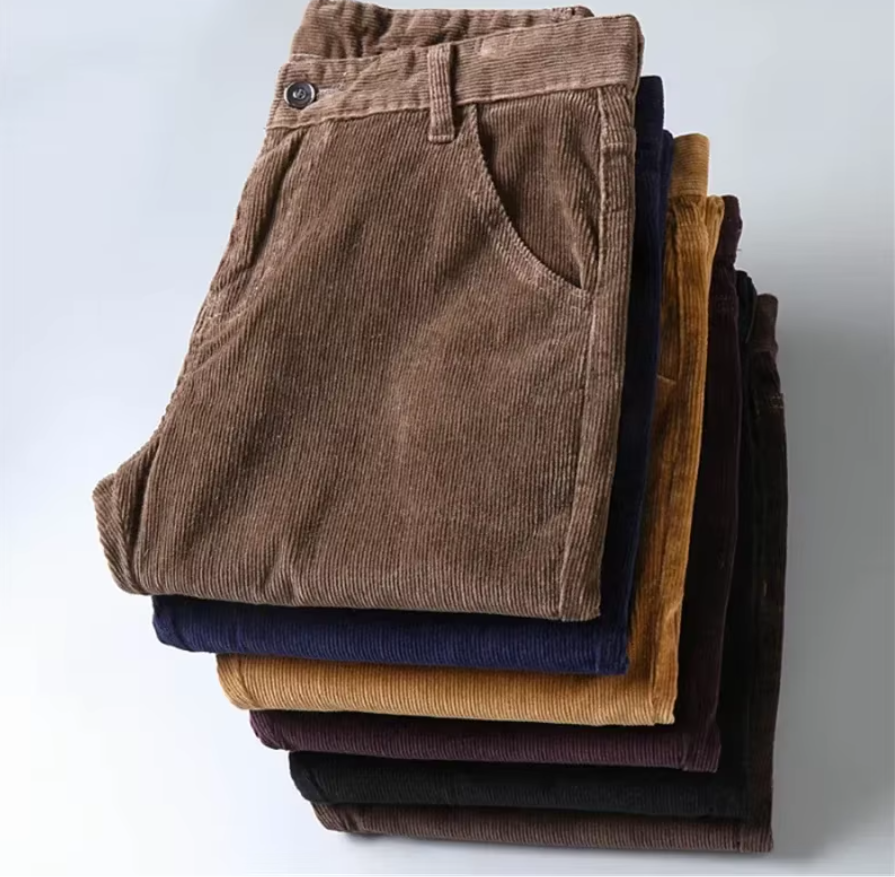 El Moderno - Dikke Corduroy Casual Broek voor Heren, Business en Modieus