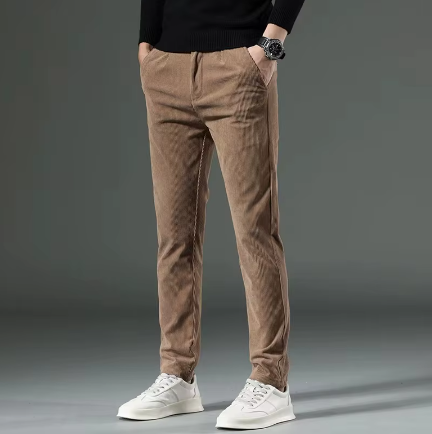 El Estilo - Slim Fit Corduroy Broek voor Heren, Perfect voor Herfst en Winter